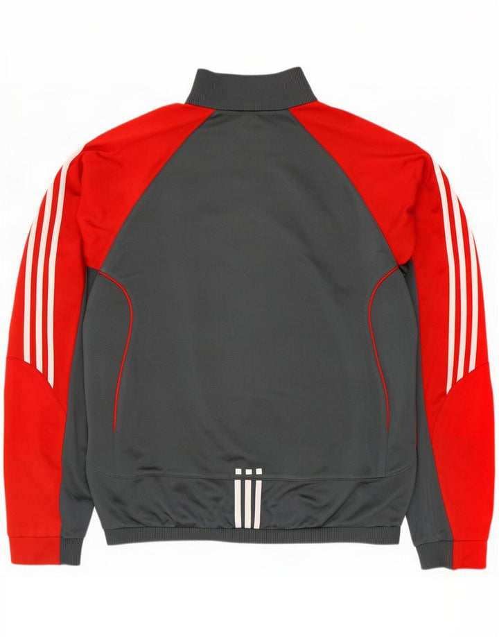 Adidas Mens Tracksuit Top Jacket XL Grey Colourblock Polyester