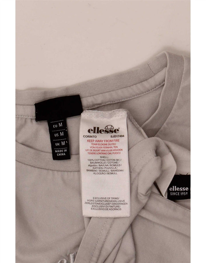 Ellesse Mens Graphic T-Shirt Top Medium Grey Colourblock Cotton