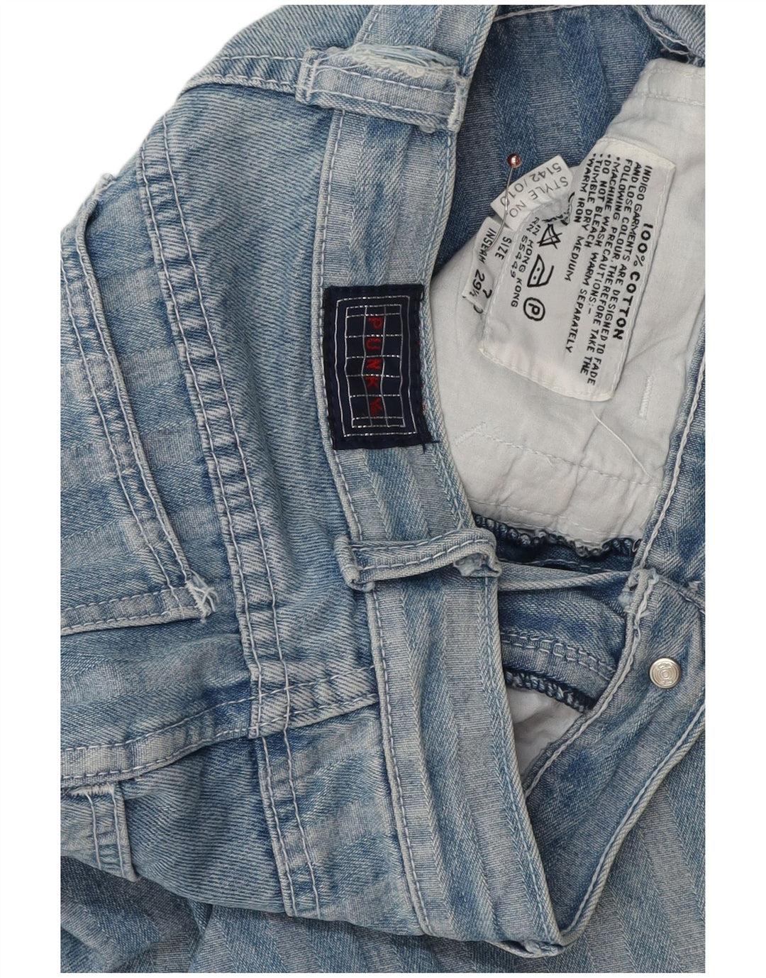 Vintage Womens Tapered Jeans W26 L29 Blue Striped Cotton