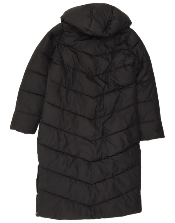 Hollister Womens Hooded Padded Coat UK 14 Medium Black Colourblock