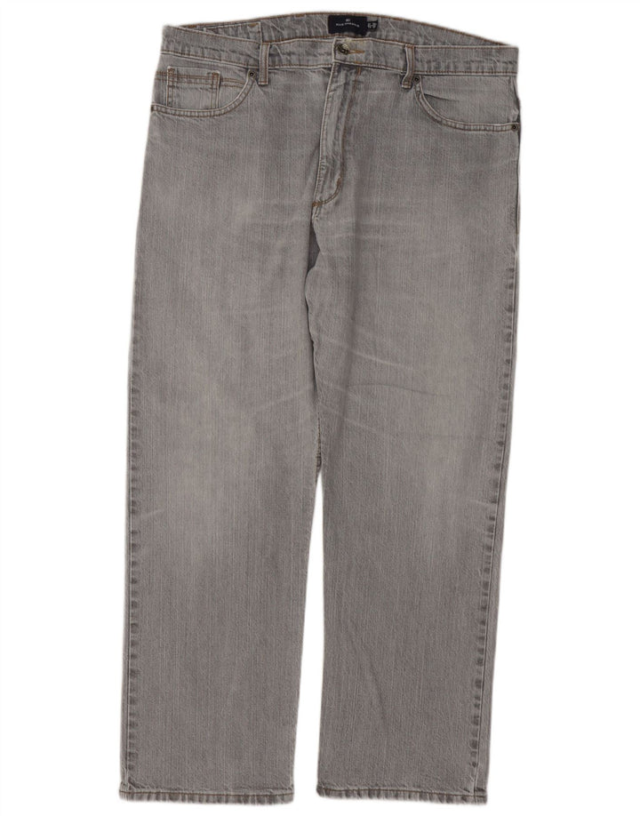 Marks & Spencer Mens Blue Harbour Straight Jeans W38 L29 Grey Cotton