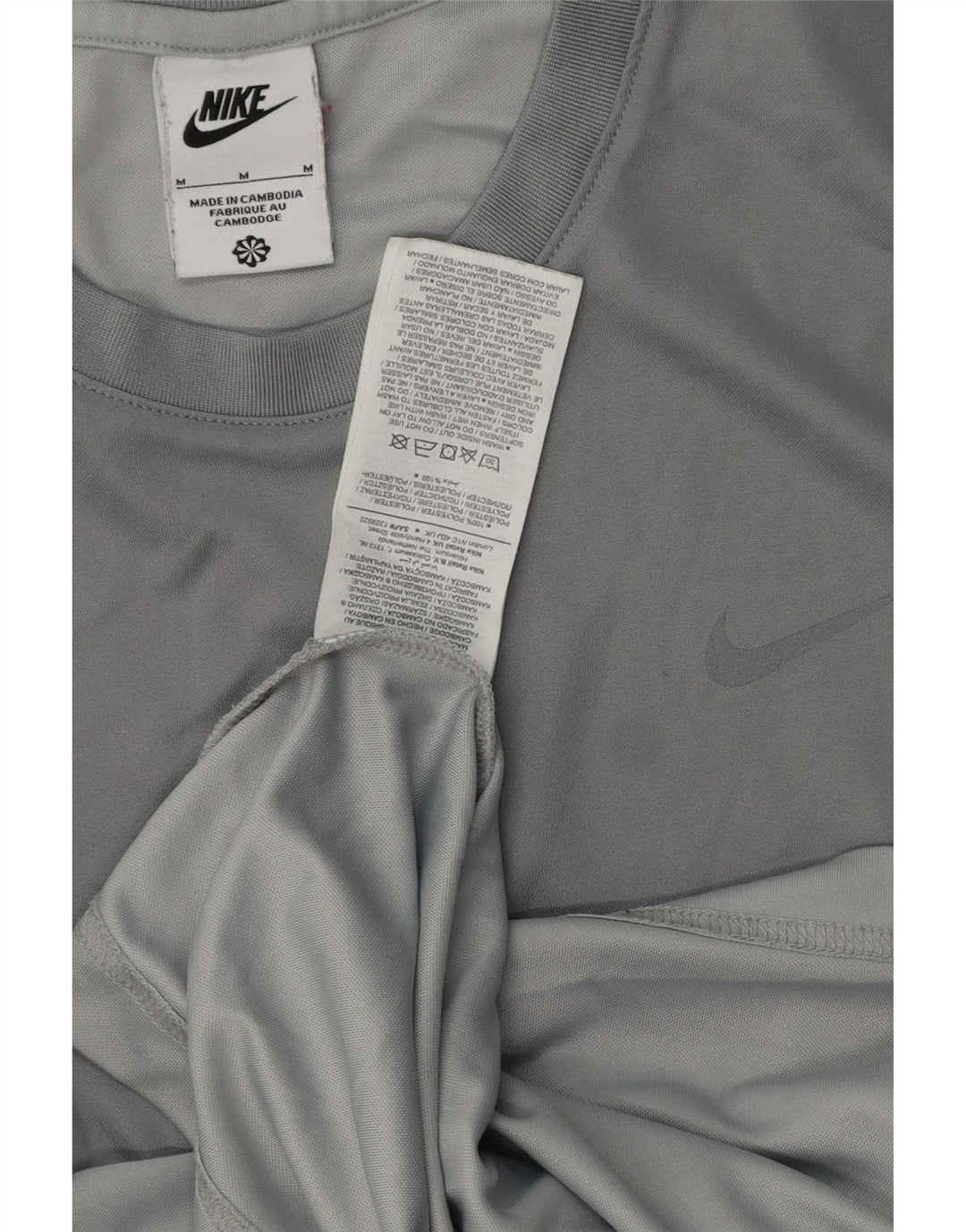 Nike Mens Graphic T-Shirt Top Medium Grey Polyester