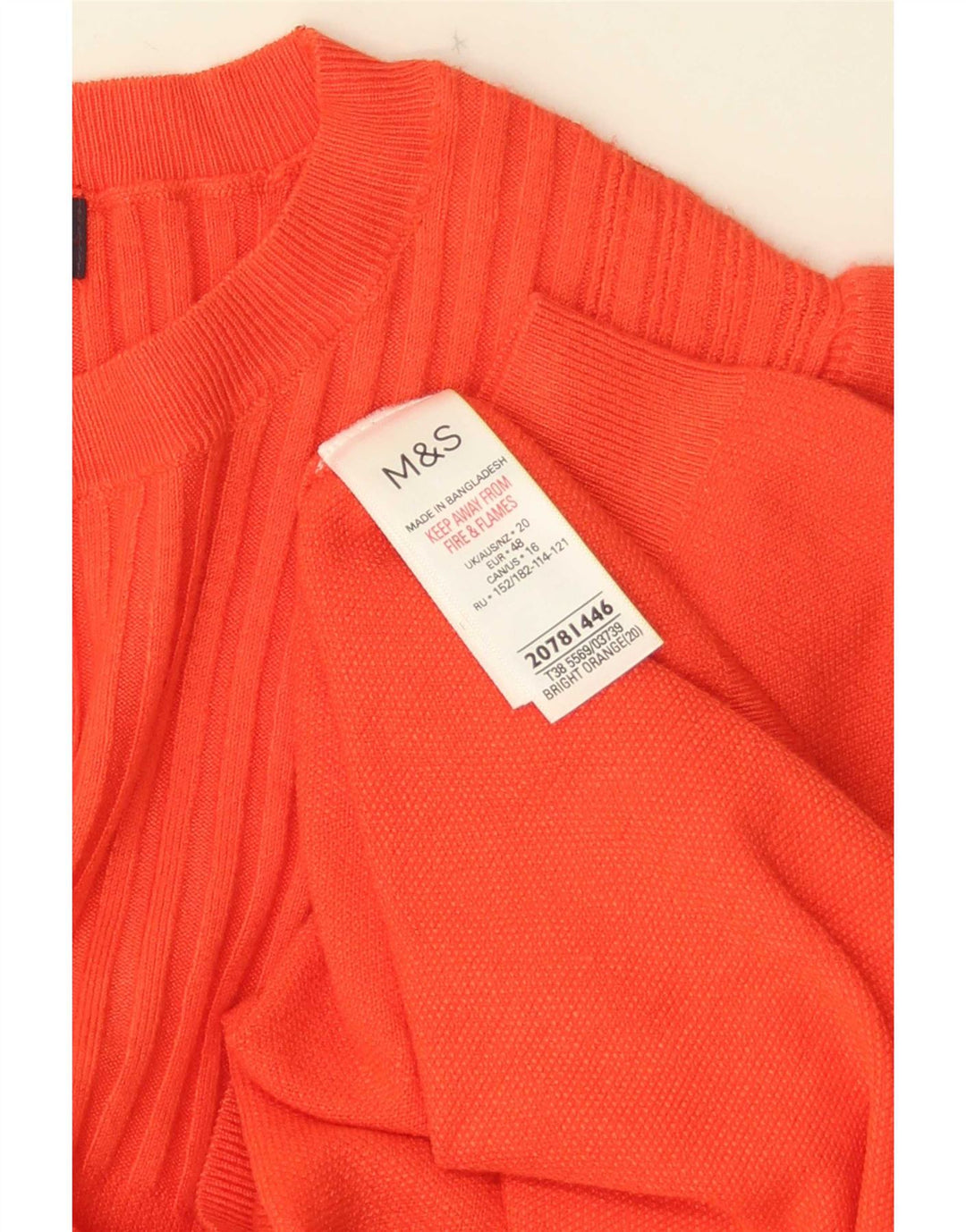 Marks & Spencer Womens Blouse Top UK 20 2XL Orange Viscose