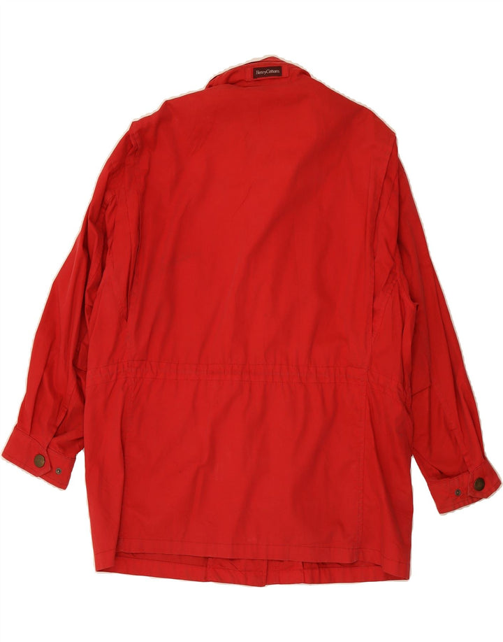 HENRY COTTONS Womens Hooded Utility Jacket EU 44 Large Red Cotton Vintage Henry Cottons and Second-Hand Henry Cottons from Messina Hembry 