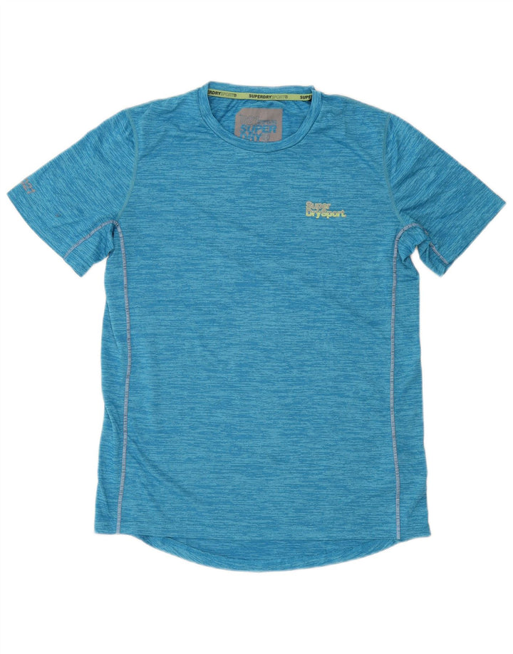 SUPERDRY Mens T-Shirt Top Large Blue Polyester
