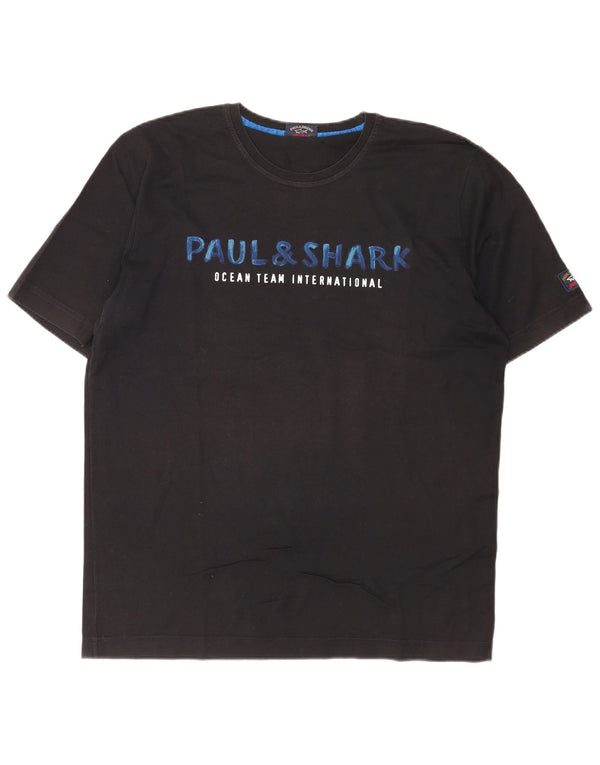 Paul & Shark Mens Yachting Graphic T-Shirt Top Large Black