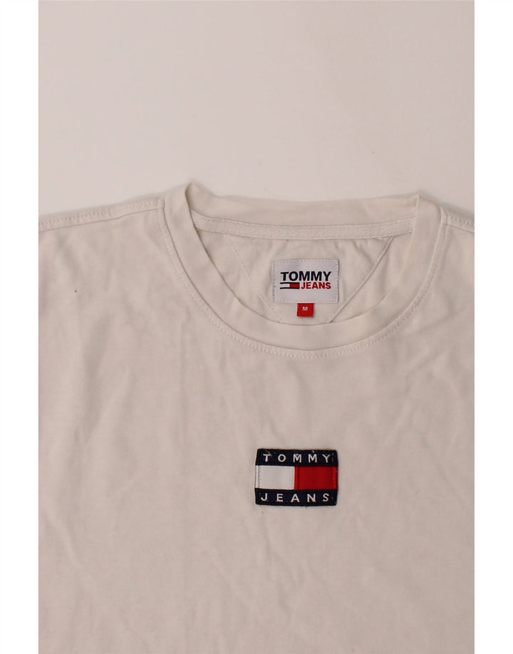 TOMMY HILFIGER Mens T-Shirt Top Medium Off White Cotton Vintage Tommy Hilfiger and Second-Hand Tommy Hilfiger from Messina Hembry 