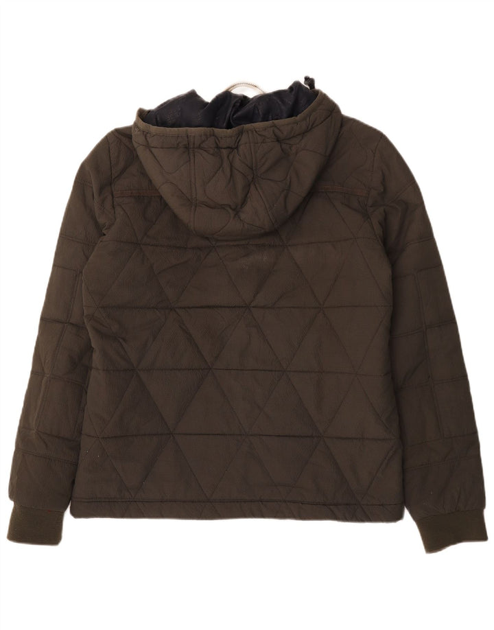 G-Star Mens Hooded Padded Jacket UK 38 Medium Khaki Polyester