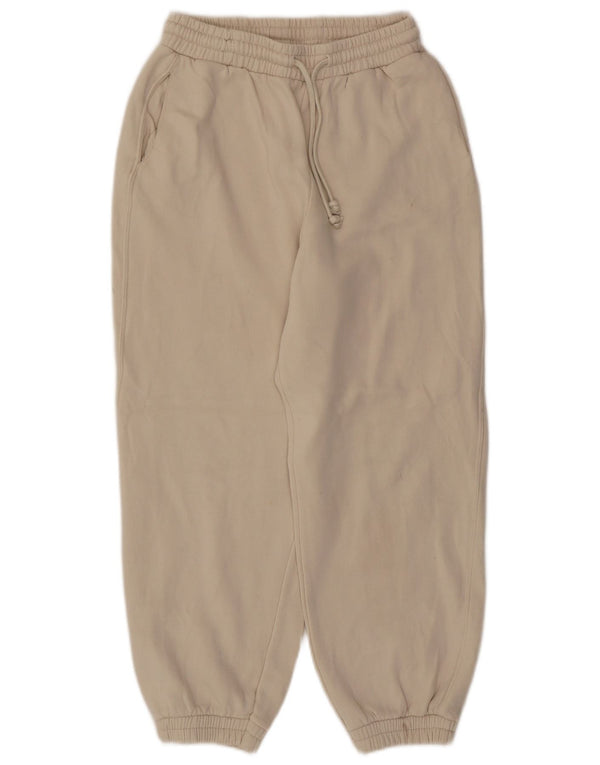 Zara Womens Tracksuit Trousers Joggers UK 12 Medium Beige Cotton
