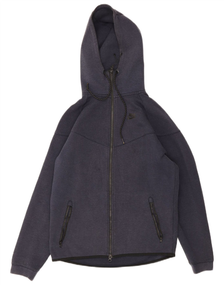Nike Mens Zip Hoodie Sweater Medium Navy Blue Cotton