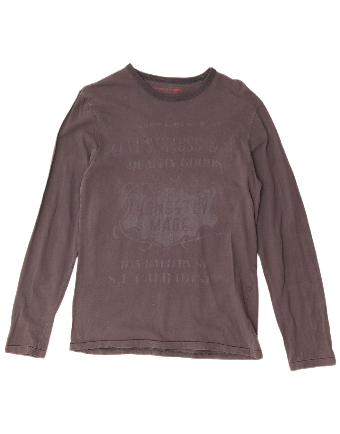 Levi's Mens Graphic Top Long Sleeve Small Grey Cotton
