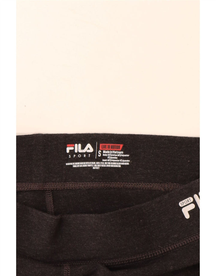 FILA Womens Sport Shorts UK 8 Small Grey Colourblock Cotton