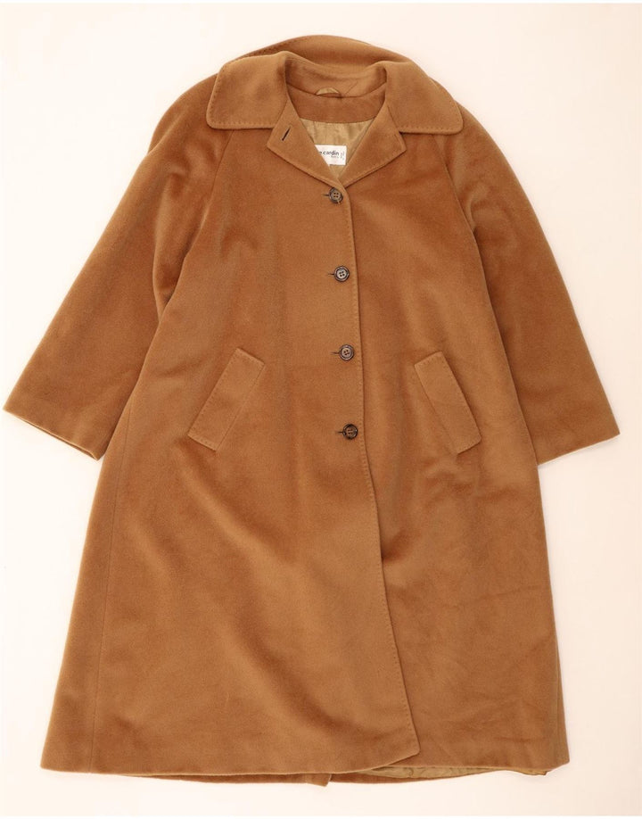 Pierre Cardin Womens Overcoat IT 44 Medium Brown Wool