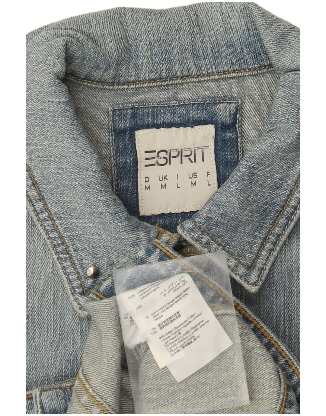 ESPRIT Womens Chicago Bulls Graphic Denim Gilet UK 12 Medium Blue Cotton