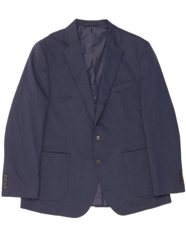 Marks & Spencer Mens 2 Button Blazer Jacket UK 44 XL Navy Blue Polyester