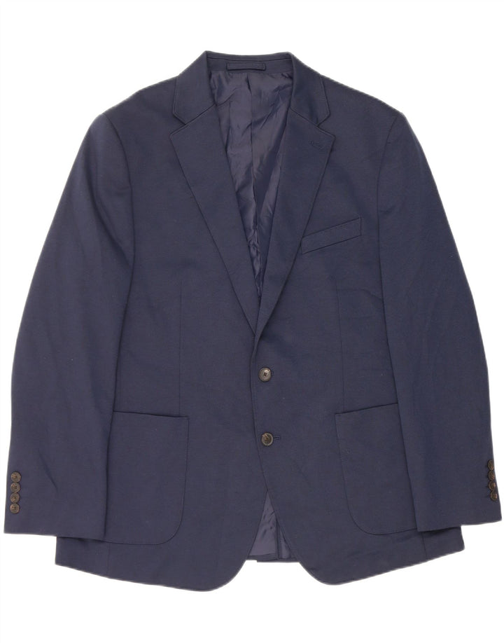 Marks & Spencer Mens 2 Button Blazer Jacket UK 44 XL Navy Blue Polyester
