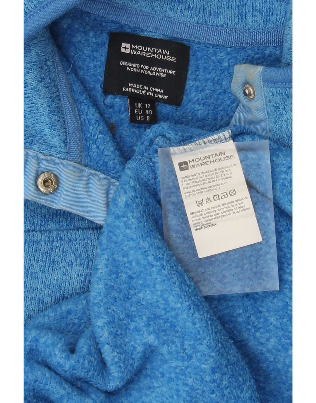 Mountain Warehouse Womens Sweatshirt Jumper UK 12 Medium Blue Flecked