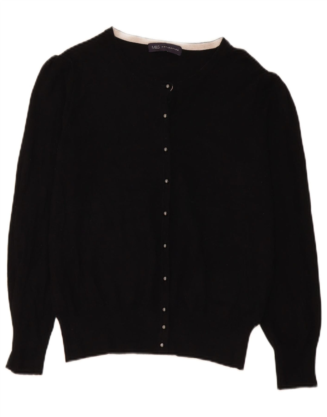 Marks & Spencer Womens Cardigan Sweater UK 14 Medium Black Viscose
