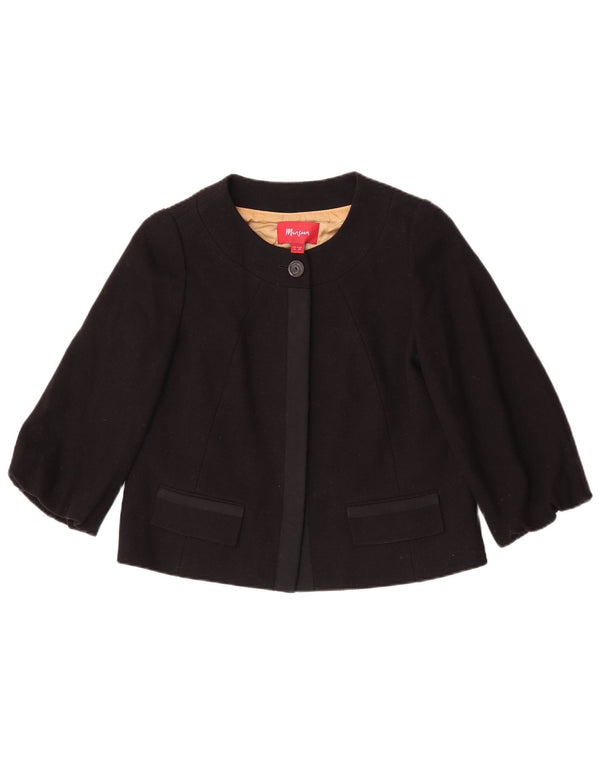 Monsoon Womens 3/4 Sleeve Bolero Jacket UK 10 Small Black Wool