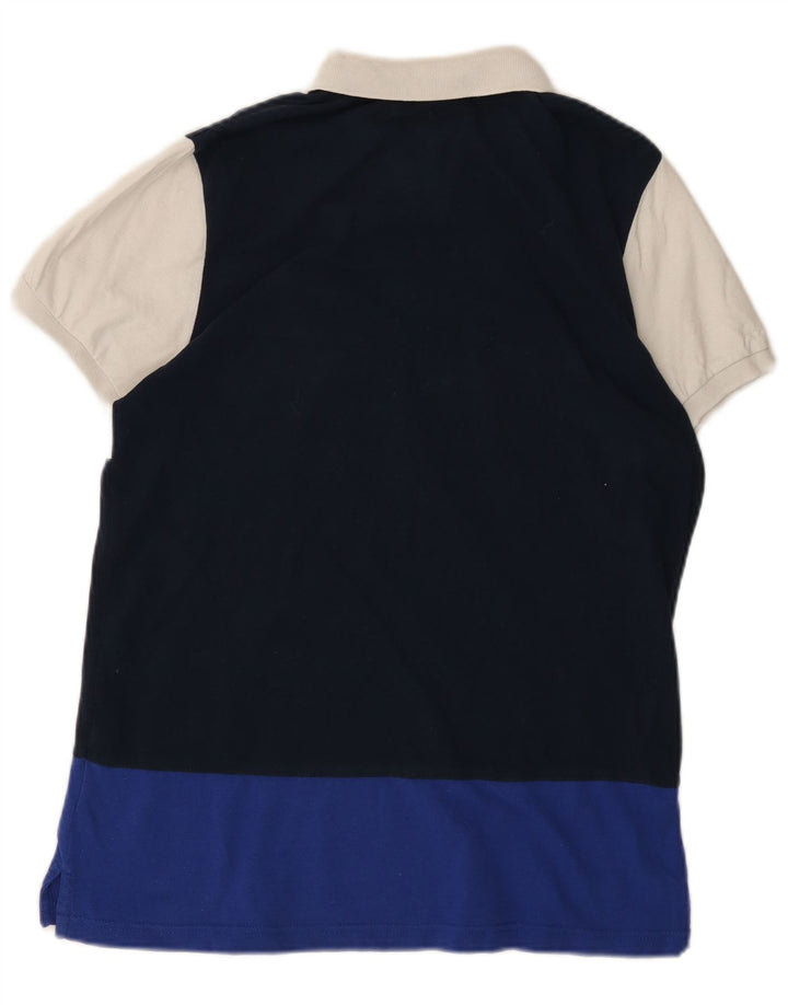 ELLESSE Mens Graphic Polo Shirt Medium Multicoloured Colourblock Cotton