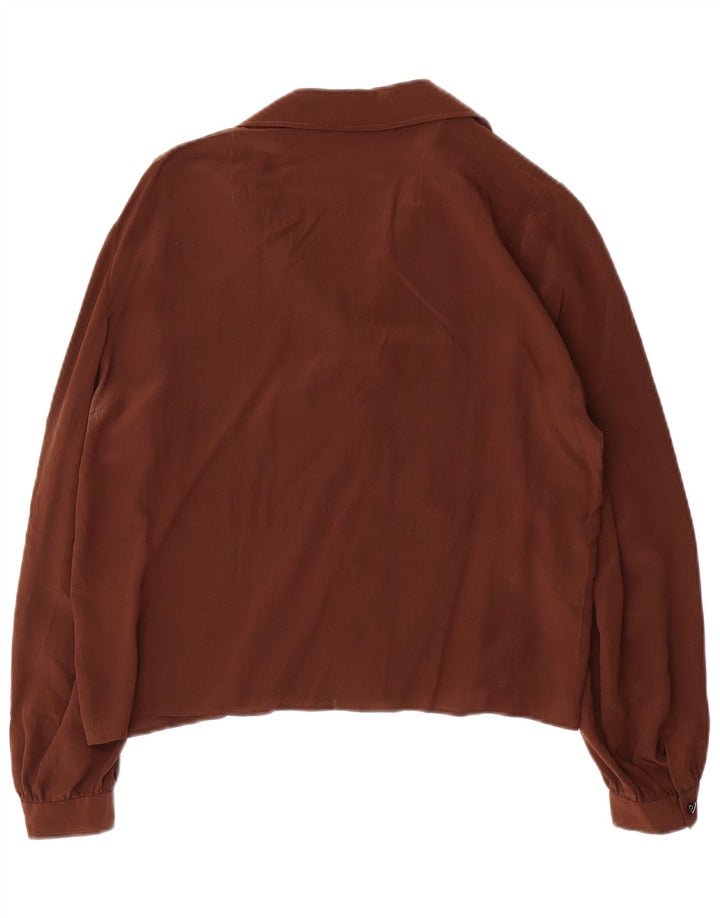 VINTAGE Womens Shirt Blouse UK 16 Large Brown