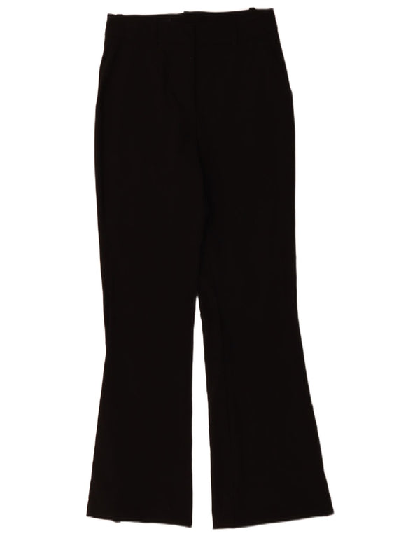 Zara Womens Flare Chino Trousers Small W27 L30 Black Viscose