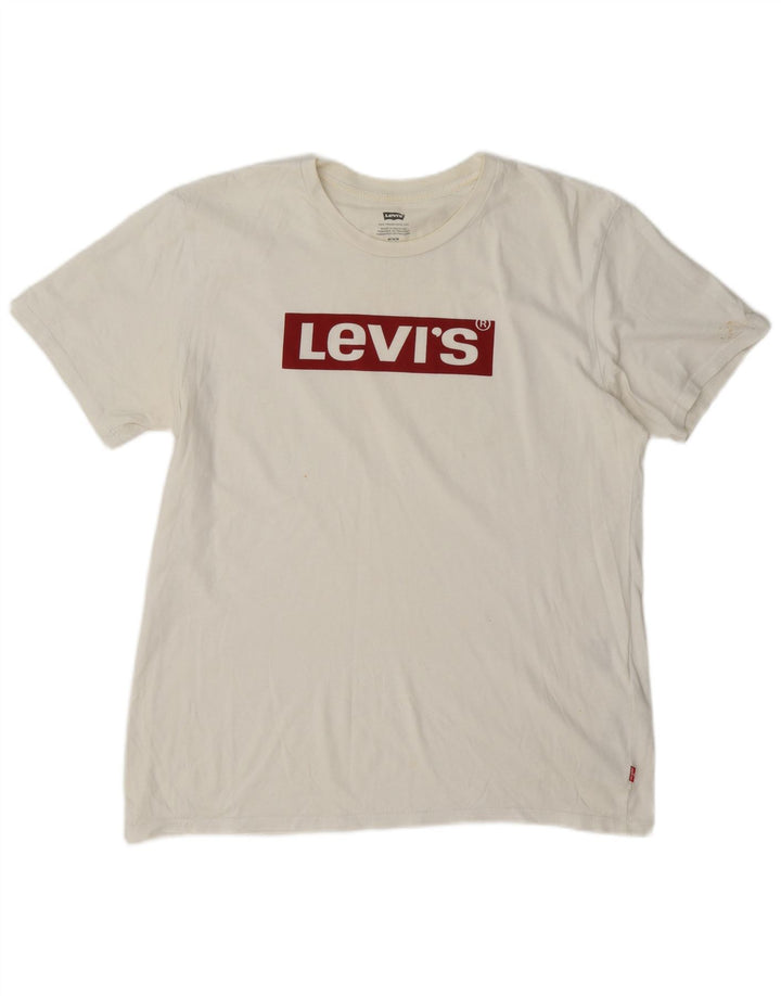 Levi's Mens Graphic T-Shirt Top Medium White Cotton