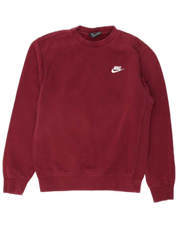 NIKE Mens Sweatshirt Jumper XS Burgundy Cotton