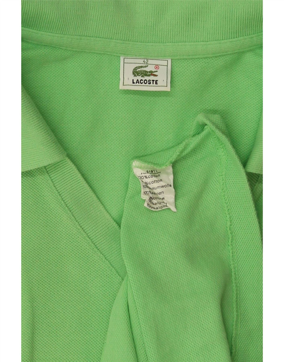 Lacoste Womens Sleeveless Polo Shirt Size 42 Large Green Cotton