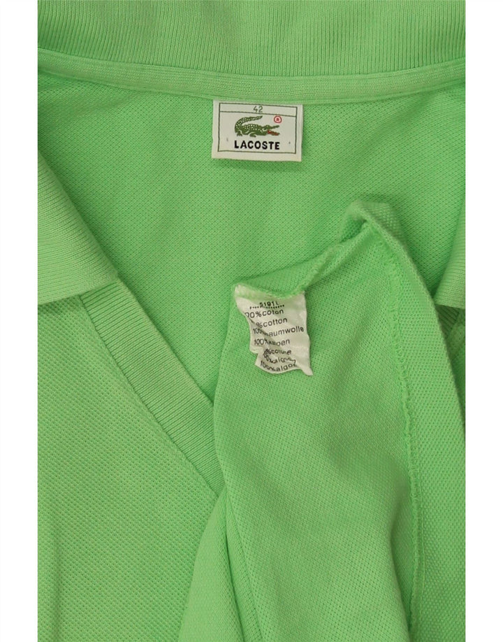Lacoste Womens Sleeveless Polo Shirt Size 42 Large Green Cotton
