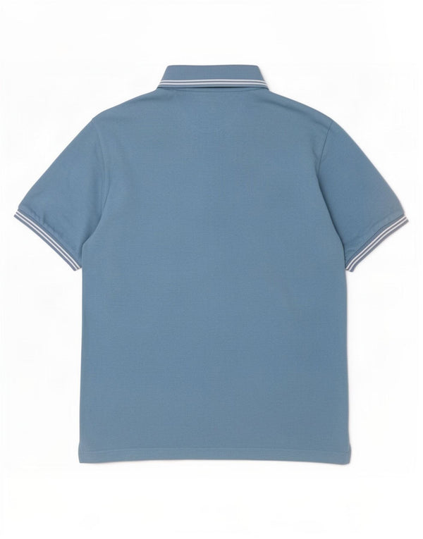 Champion Mens Easy Fit Polo Shirt Medium Blue Striped Cotton