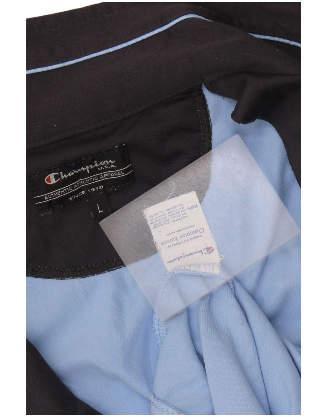 CHAMPION Mens Tracksuit Top Jacket Large Blue Polyester