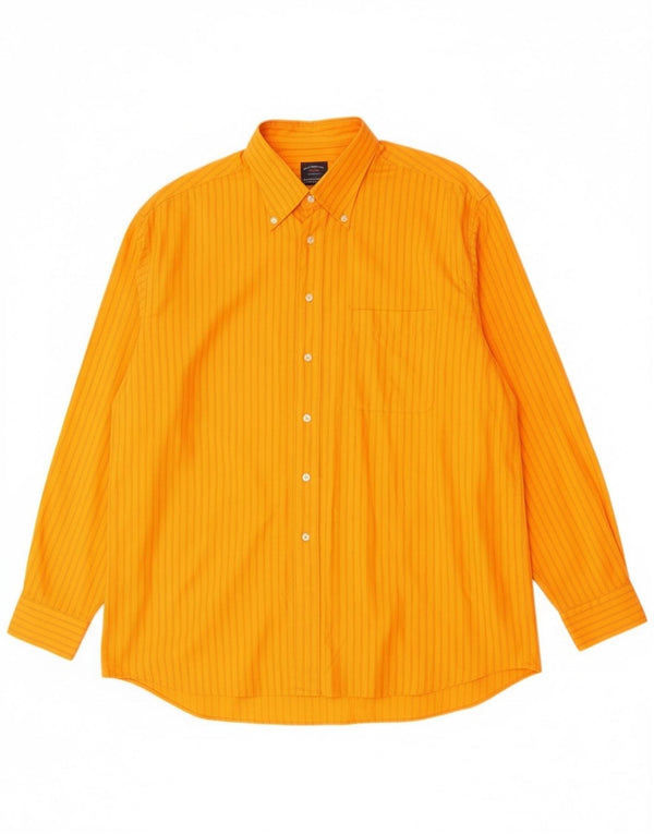 Vintage Mens Shirt Size 44/45 2XL Orange Pinstripe Cotton