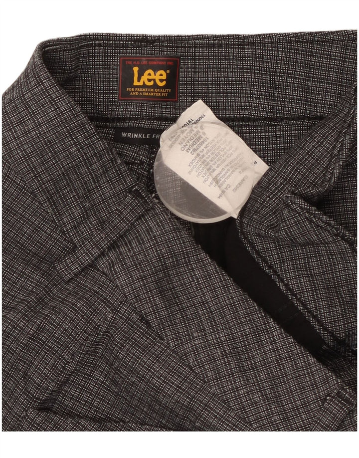 Lee Womens Straight Casual Trousers US 8 Medium W34 L31 Grey Check