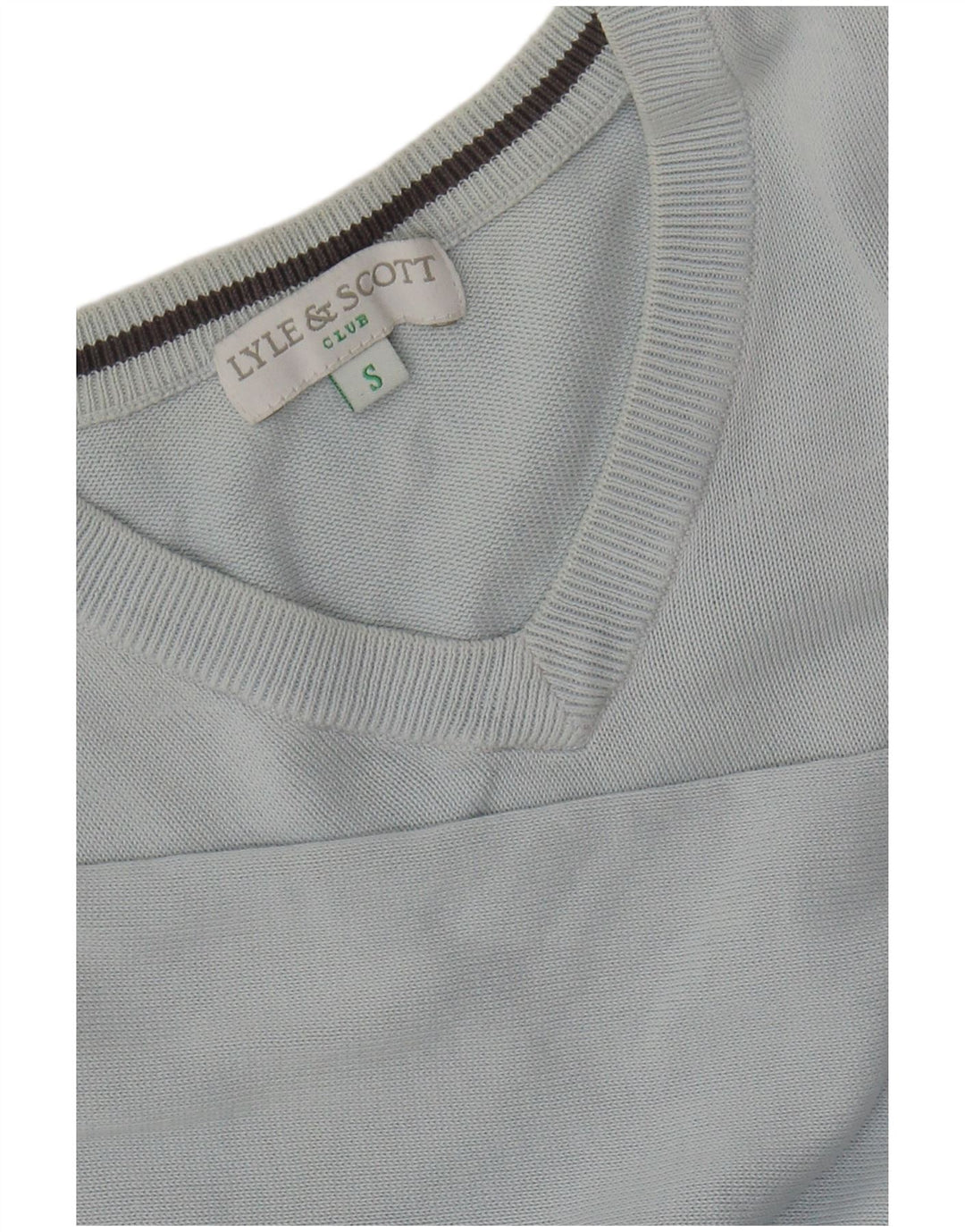 LYLE & SCOTT Mens Club V-Neck Jumper Sweater Small Blue