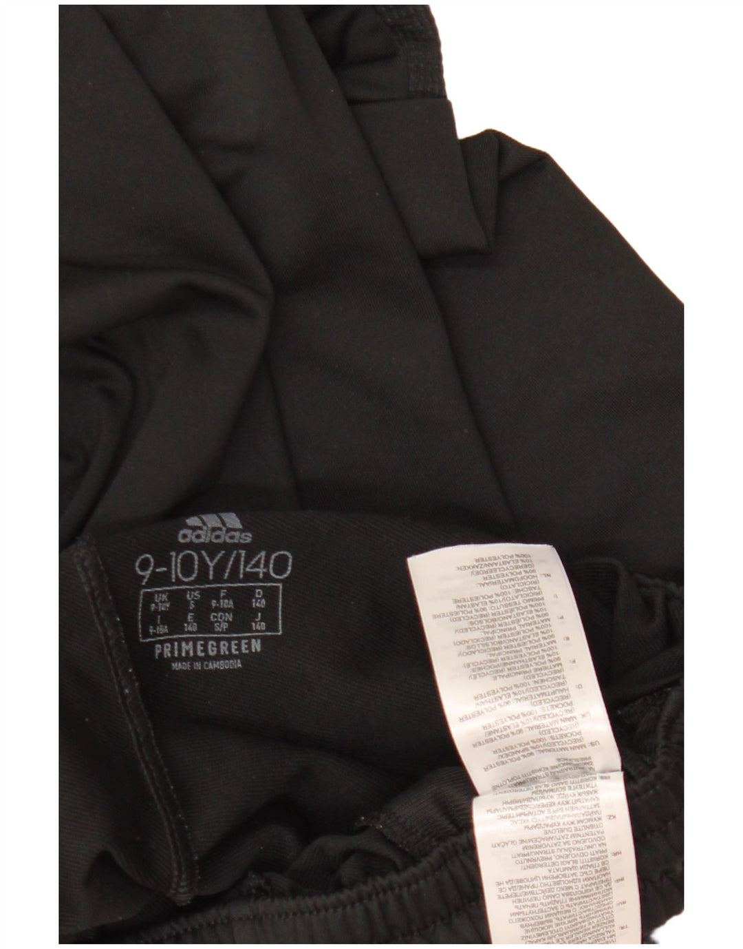 ADIDAS Boys Primegreen Tracksuit Trousers 9-10 Years  Black Polyester