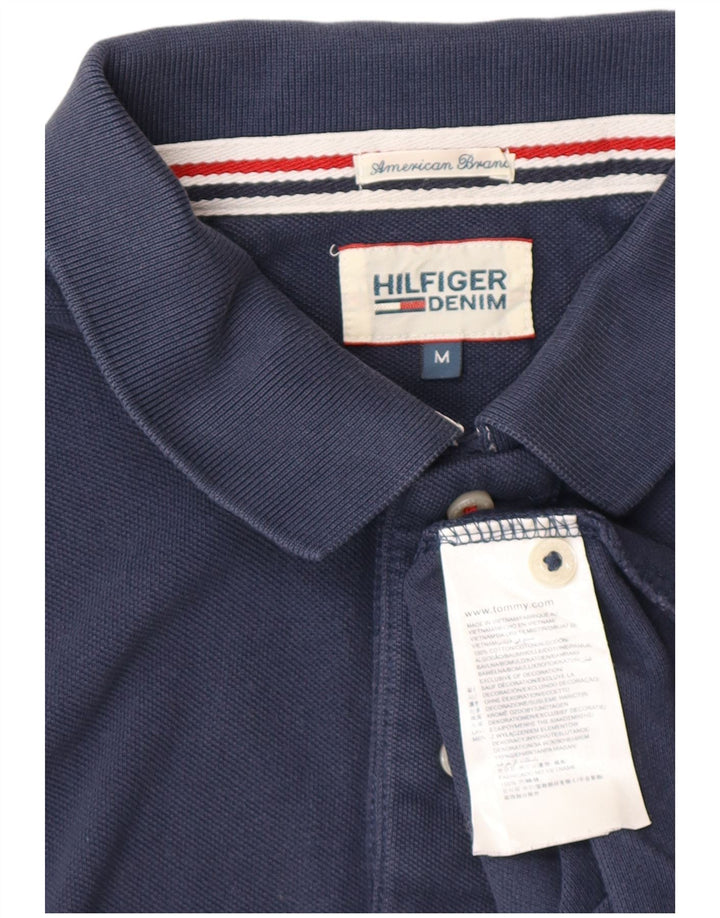 Tommy Hilfiger Mens Tall Polo Shirt Medium Navy Blue Cotton