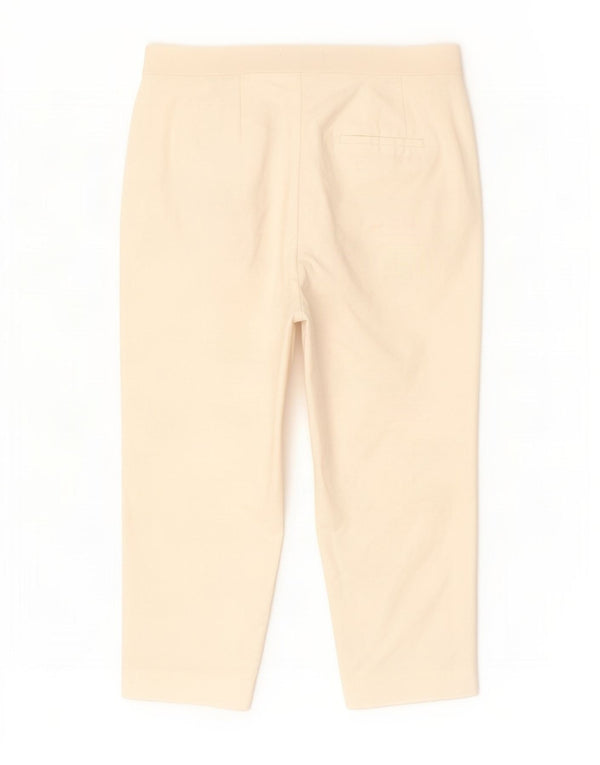 Marks & Spencer Womens Capri Trousers UK 14 Large W32 L21 Off White