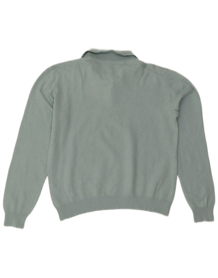 JACK WILLS Mens Polo Neck Jumper Sweater Large Blue Cotton