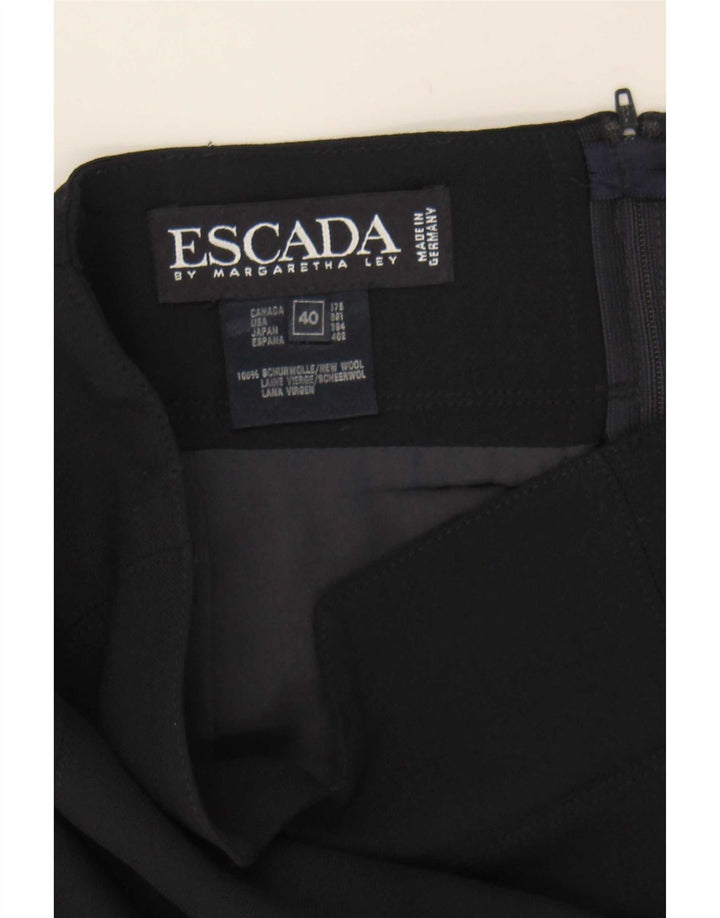 Escada Womens Pencil Skirt EU 40 Medium W27 Navy Blue Wool