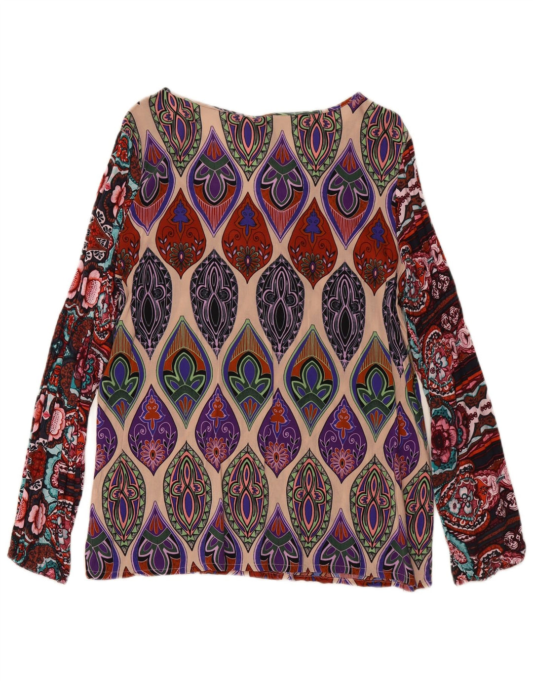 DESIGUAL Womens Long Sleeve Blouse Top UK 18 XL Multicoloured Paisley