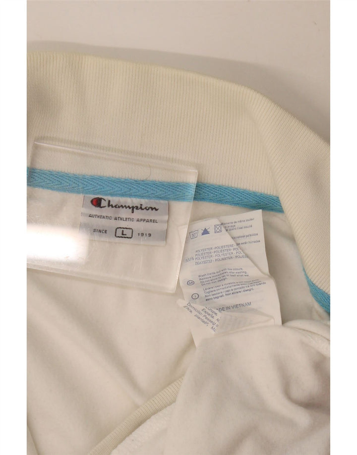 CHAMPION Womens Tracksuit Top Jacket UK 16 Large White Colourblock