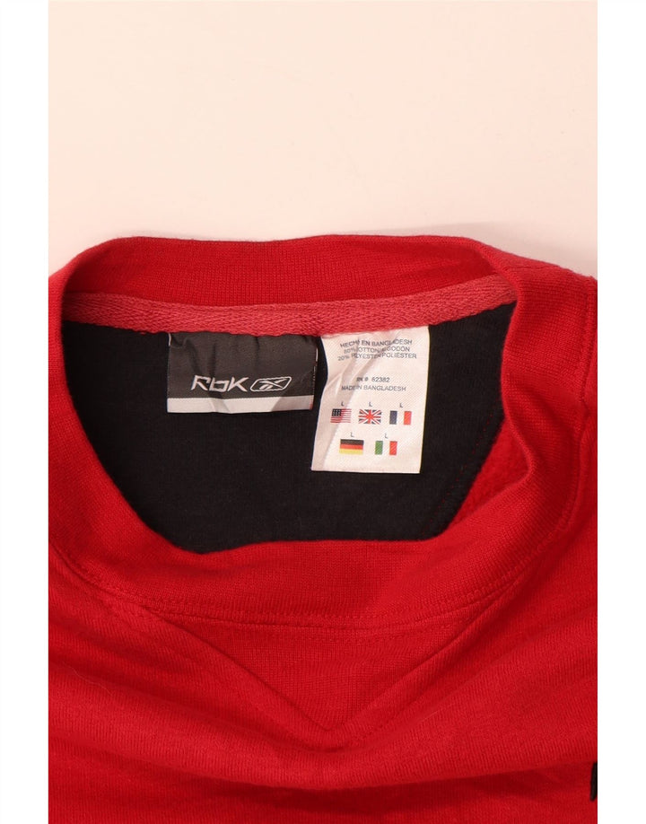 REEBOK Womens Sweatshirt Jumper UK 16 Large Red Cotton