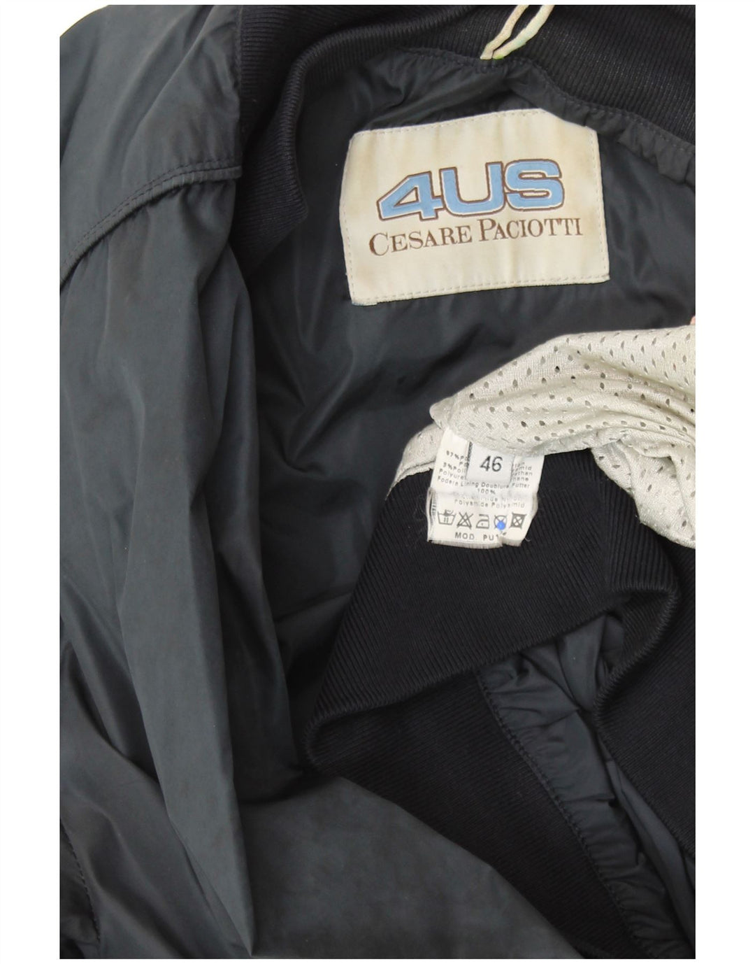 CESARE PACIOTTI 4US Womens Graphic Bomber Jacket IT 46 Large Navy Blue