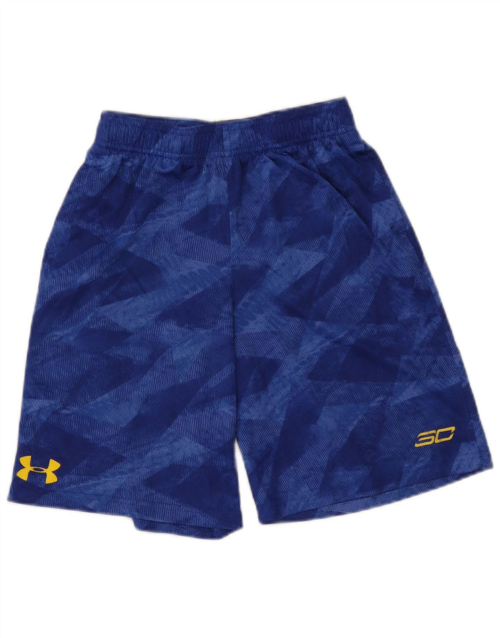 Under Armour Boys Sport Shorts 9-10 Years Medium Blue Geometric