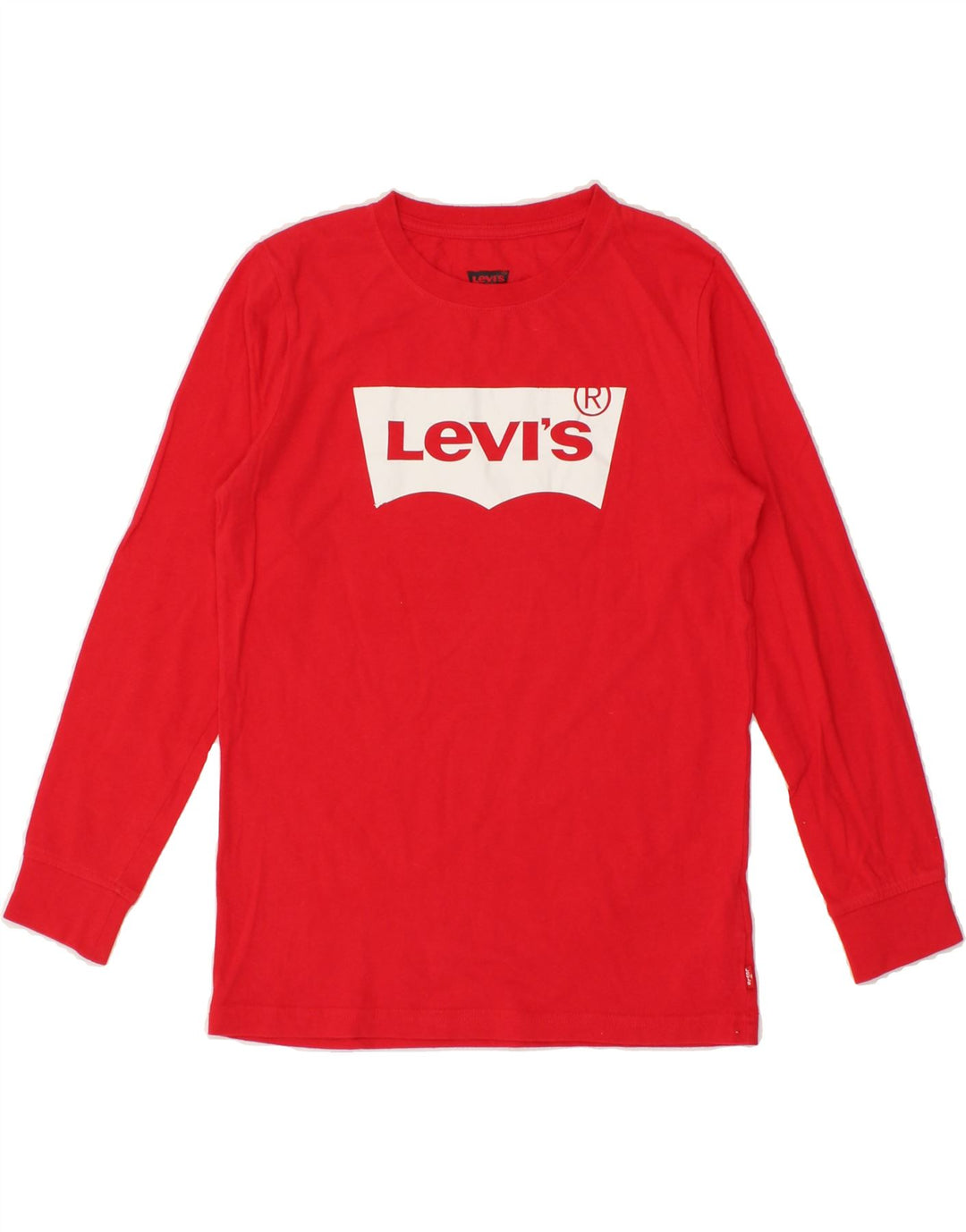 LEVI'S Boys Graphic Top Long Sleeve 13-14 Years Red Cotton Vintage Levi's and Second-Hand Levi's from Messina Hembry 