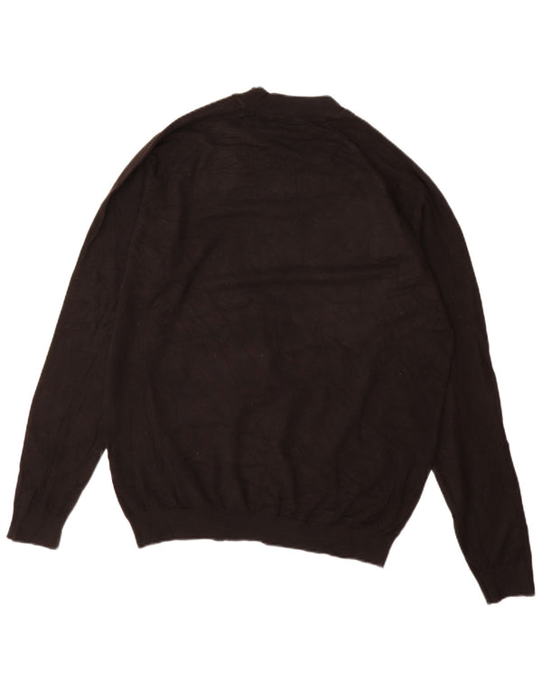 Zara Mens Turtle Neck Jumper Sweater Large Black Viscose