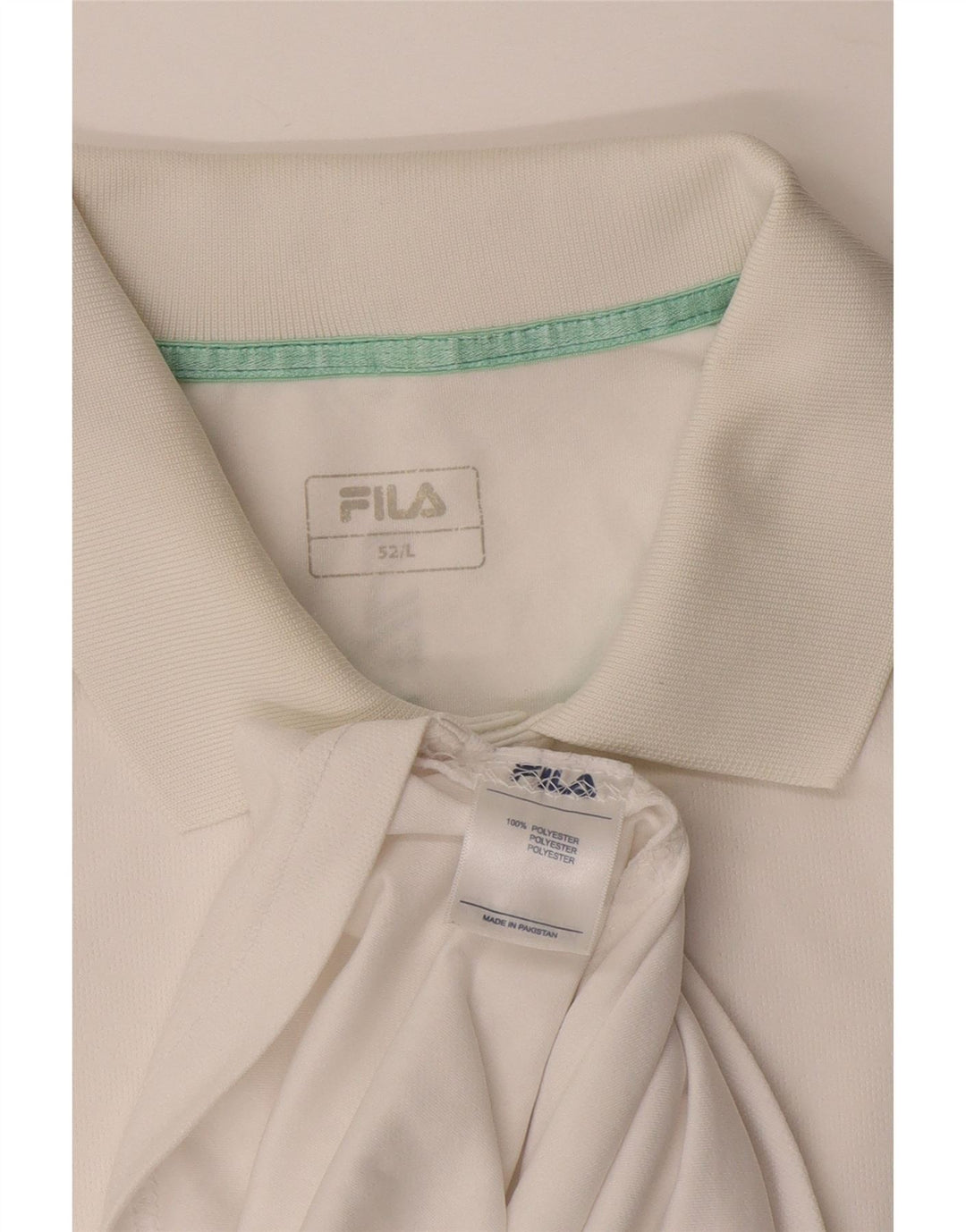 FILA Mens Polo Shirt IT 52 Large White Polyester