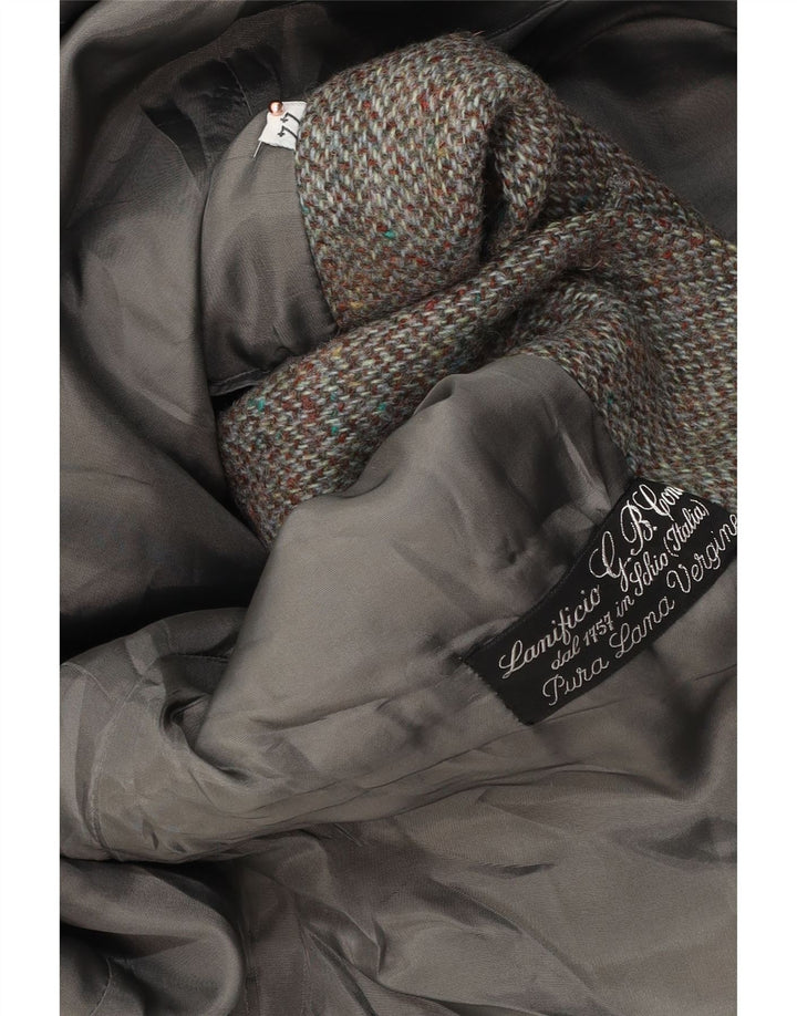 LANIFICO CAMPORE Womens 2 Button Blazer Jacket IT 44 Medium Brown Chevron