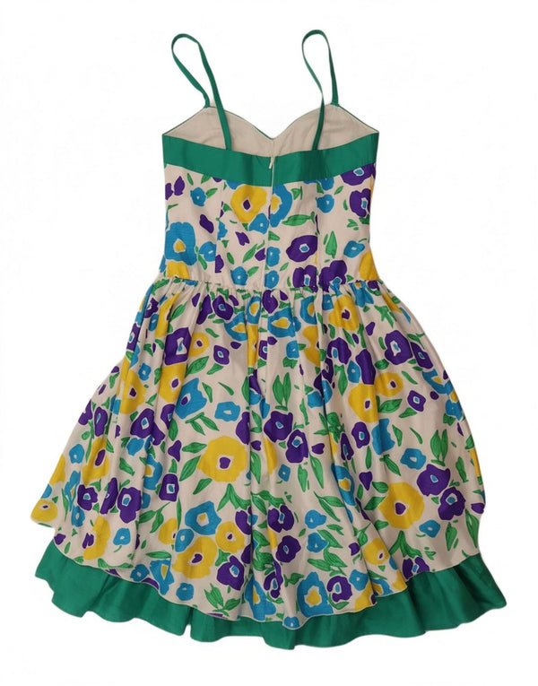 VERA MONT Womens Sleeveless A-Line Dress UK 8 Small White Floral